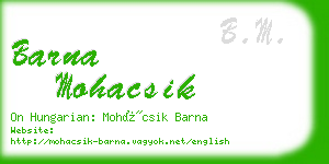 barna mohacsik business card